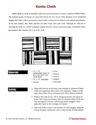 Kente Cloth research and art/craft activity